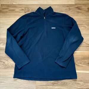 Patagonia Micro D Fleece sz Large Quarter Zip Pullover, Navy Blue